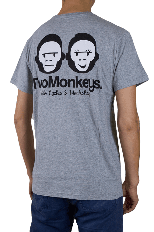 Two Monkeys Tee Grey